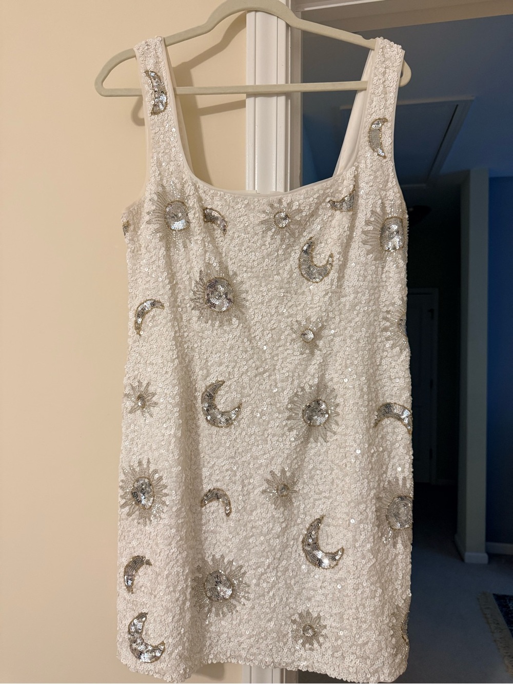 Show Me Your MuMu Let’s Go Mini Dress - White Celestial Sequins - Picture 3 of 5